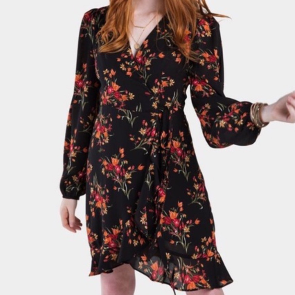 Francesca floral wrap dress